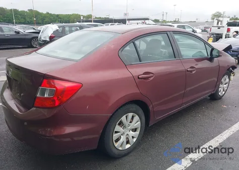 2012 Honda Civic Lx z USA, uszkodzony, nr VIN 2HGFB2F54CH512607